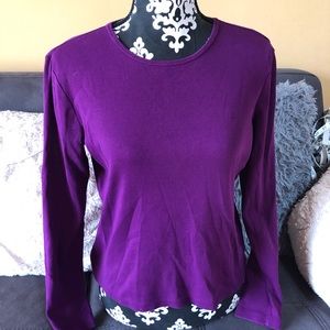 LAUREN RALPH LAUREN Purple Jersey Top Petite M